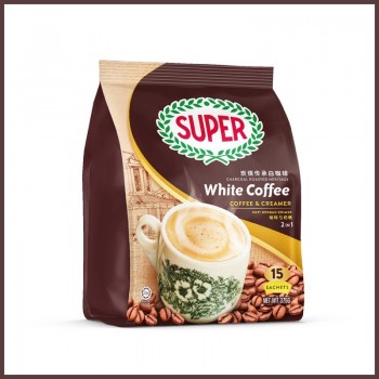 Super Charcoal Roasted white Coffee 2 in 1, 375 gm, 25 g x 15